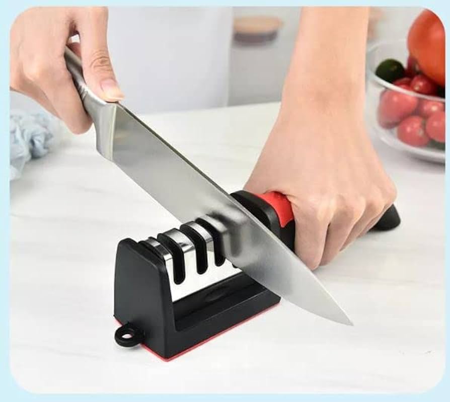 Prensa de ajo de acero inoxidable + afilador de cuchillo